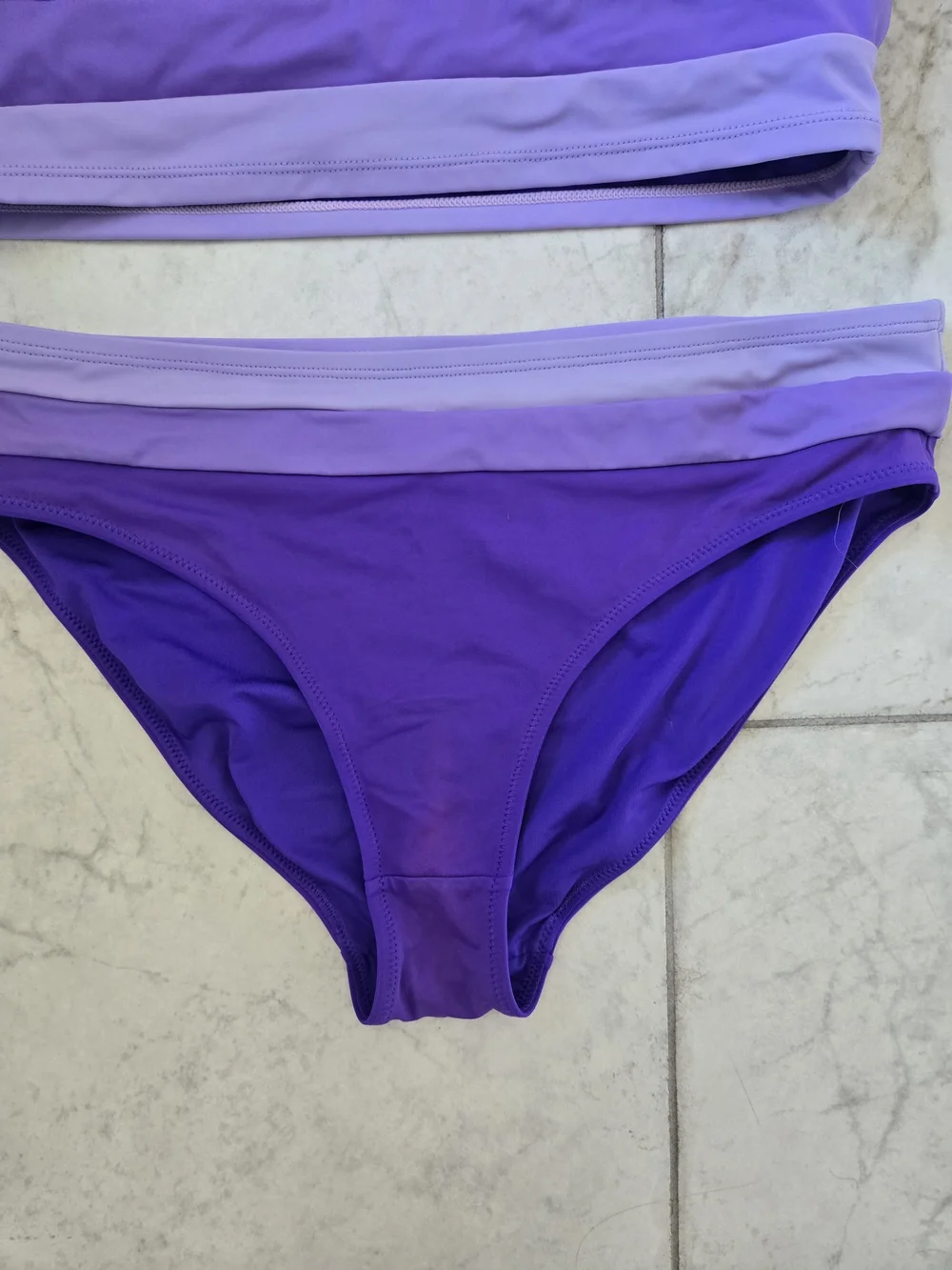 KIAVA Mommy And Me Matching Purple Ombré Two-Piece One-Piece Swim Set